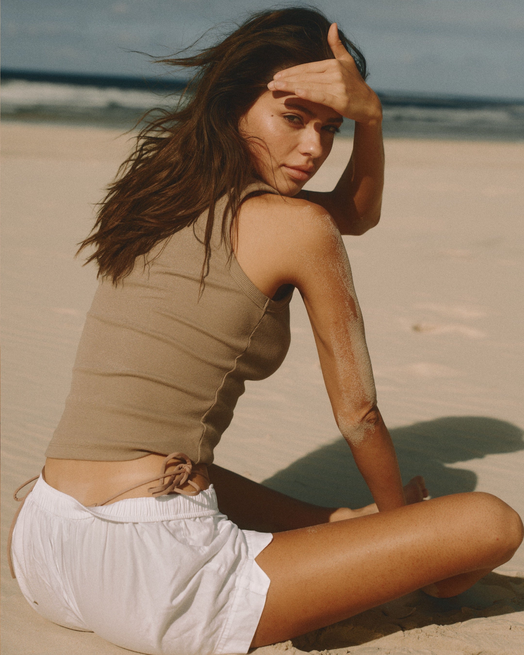 Holly Rib Tank Taupe