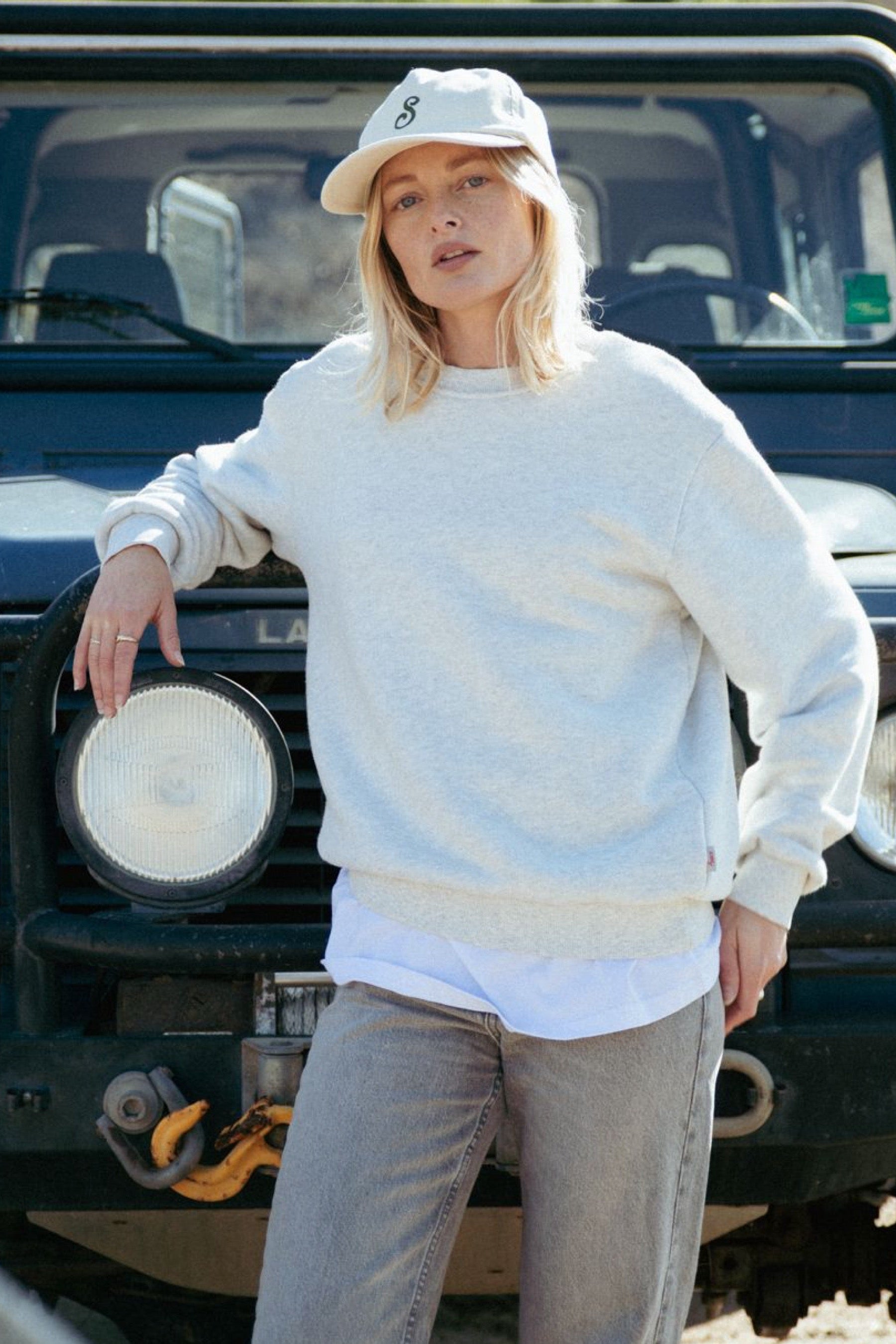 Aspen Heavy Crew Sweater White Heather