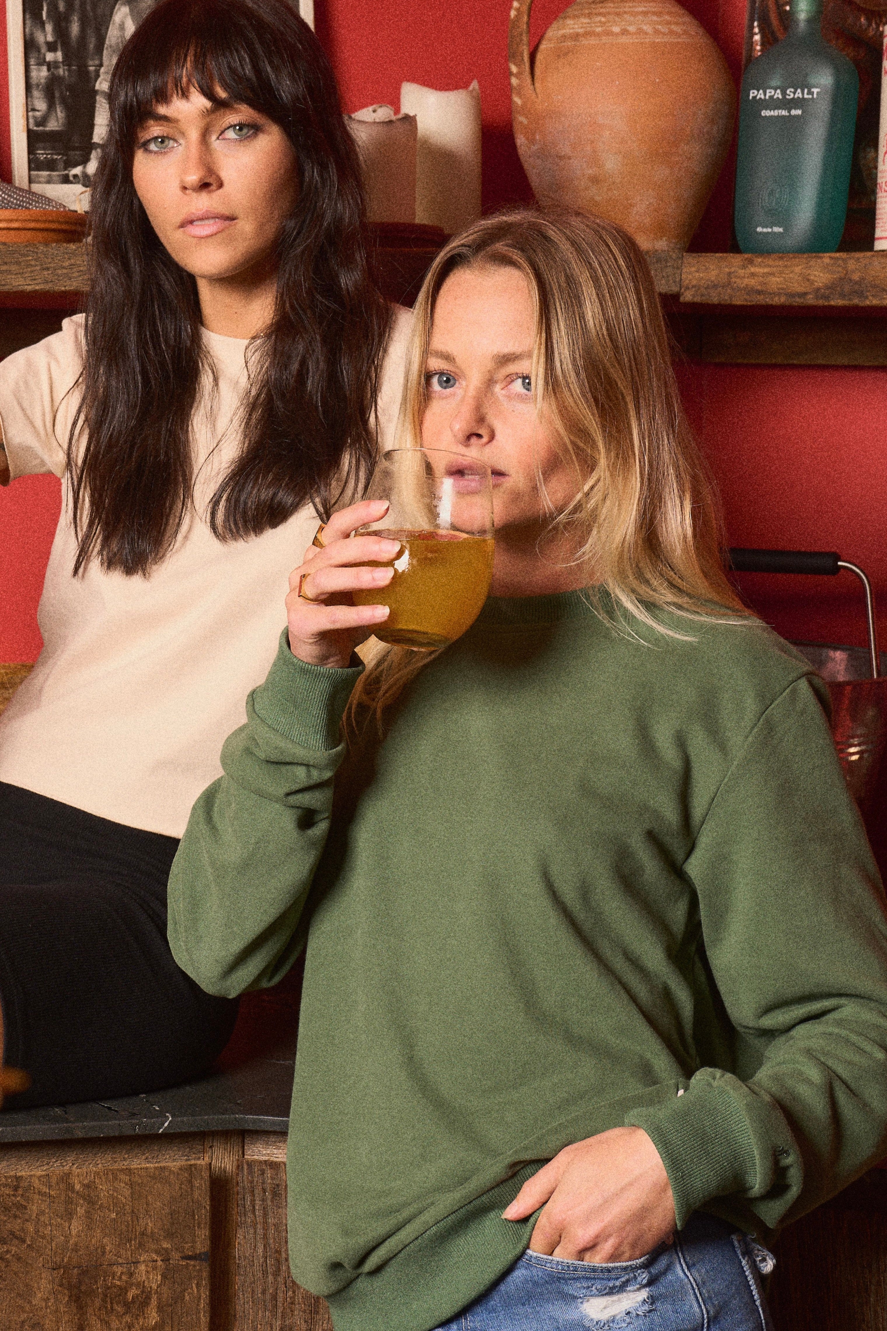 Destination Premium Crew Sweater Leaf Green