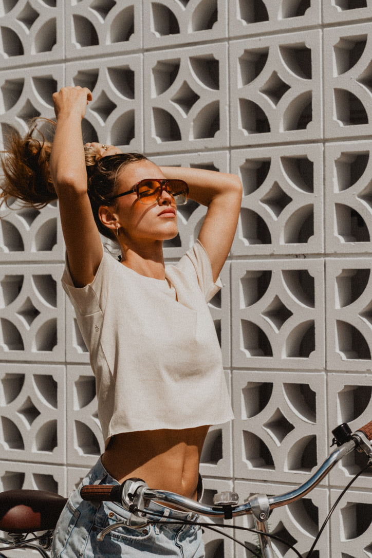 Ella Crop Tee Bone