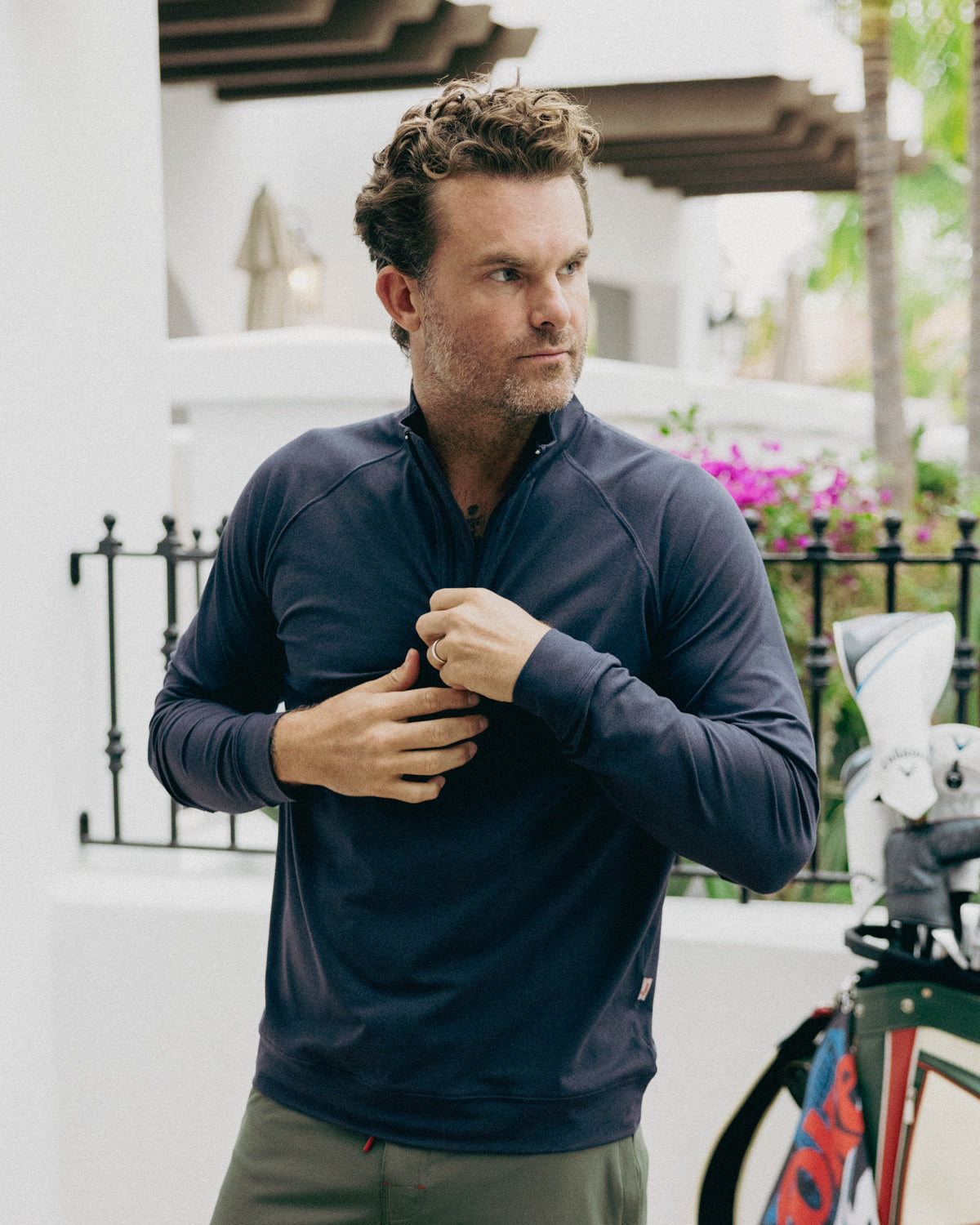 LuxeLoom LS Quarter Zip Navy Sweaters The Sauce Basics