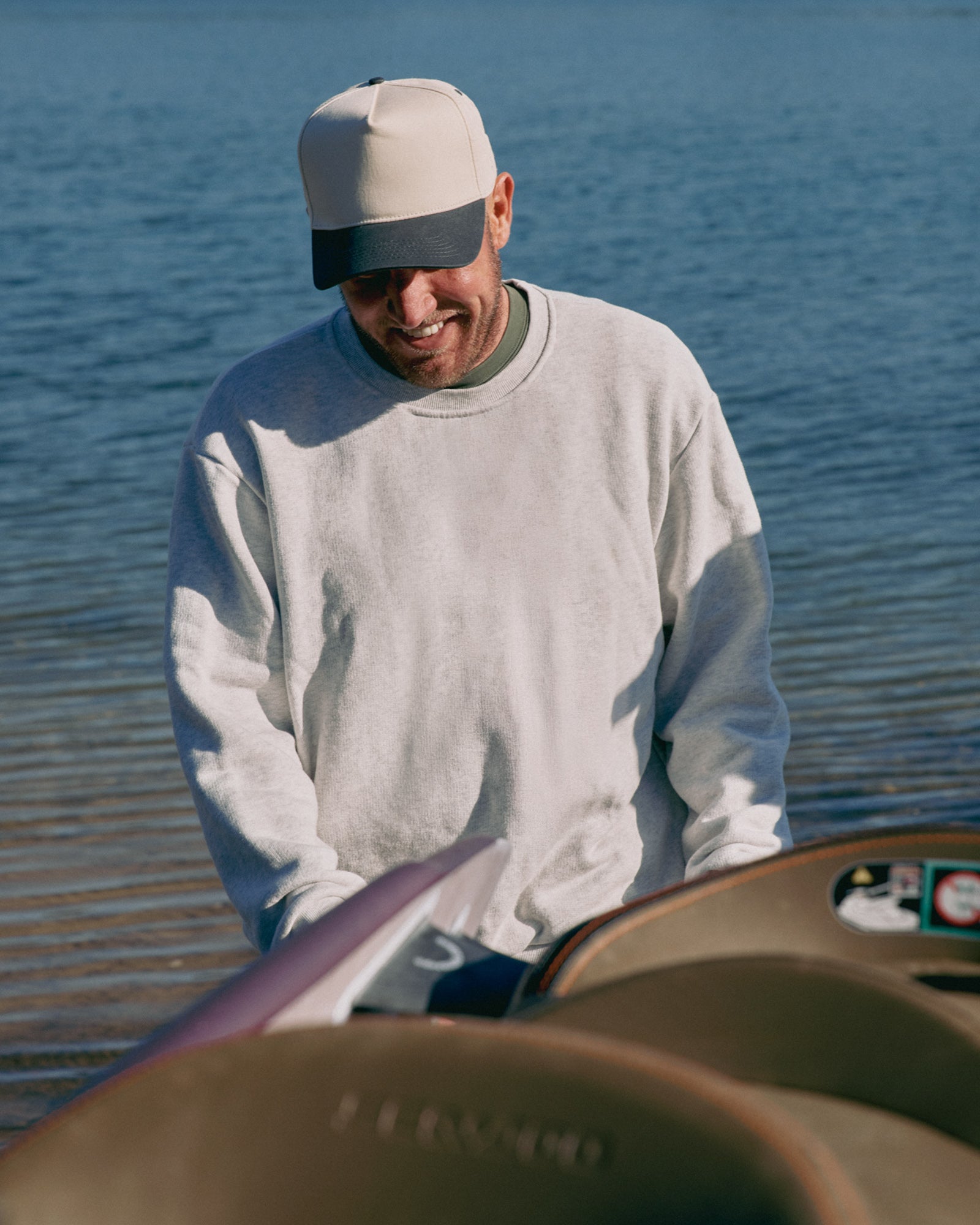 Aspen Heavy Crew Sweater White Heather Crewnecks The Sauce Basics