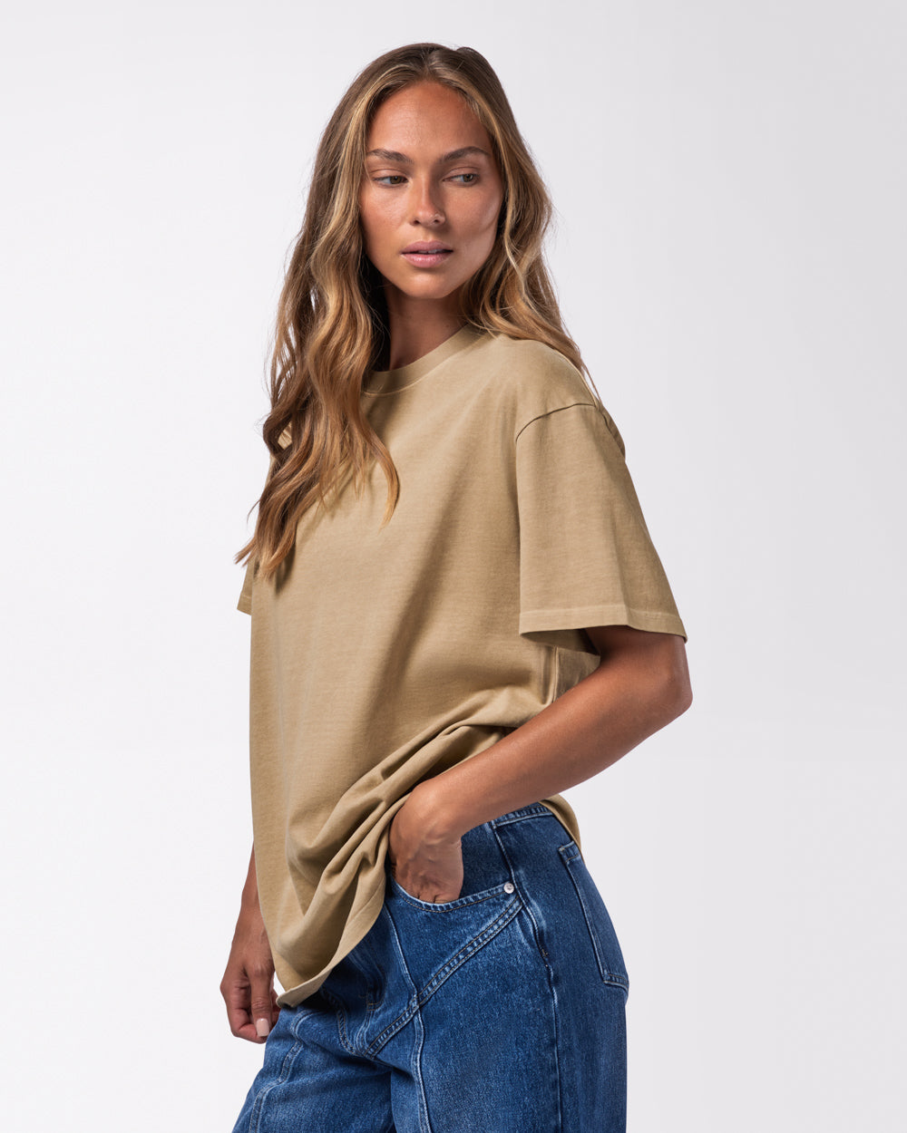 Austin Oversized Tee Sand Tees The Sauce Basics