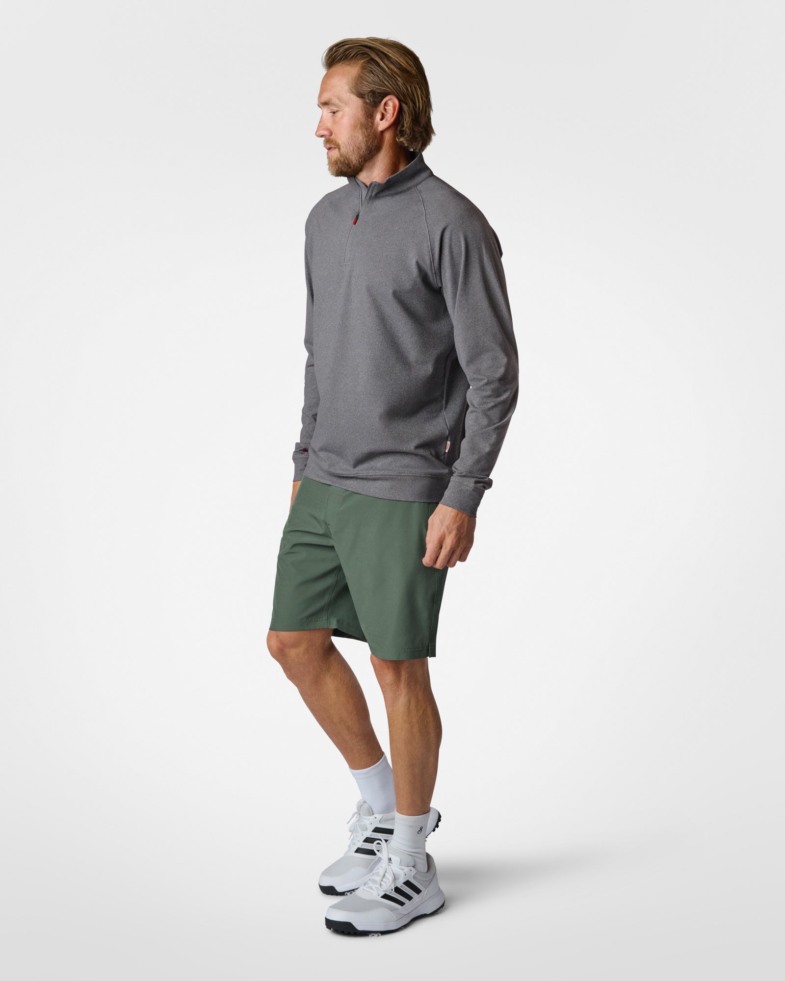 LuxeLoom LS Quarter Zip Heather Grey Sweaters The Sauce Basics