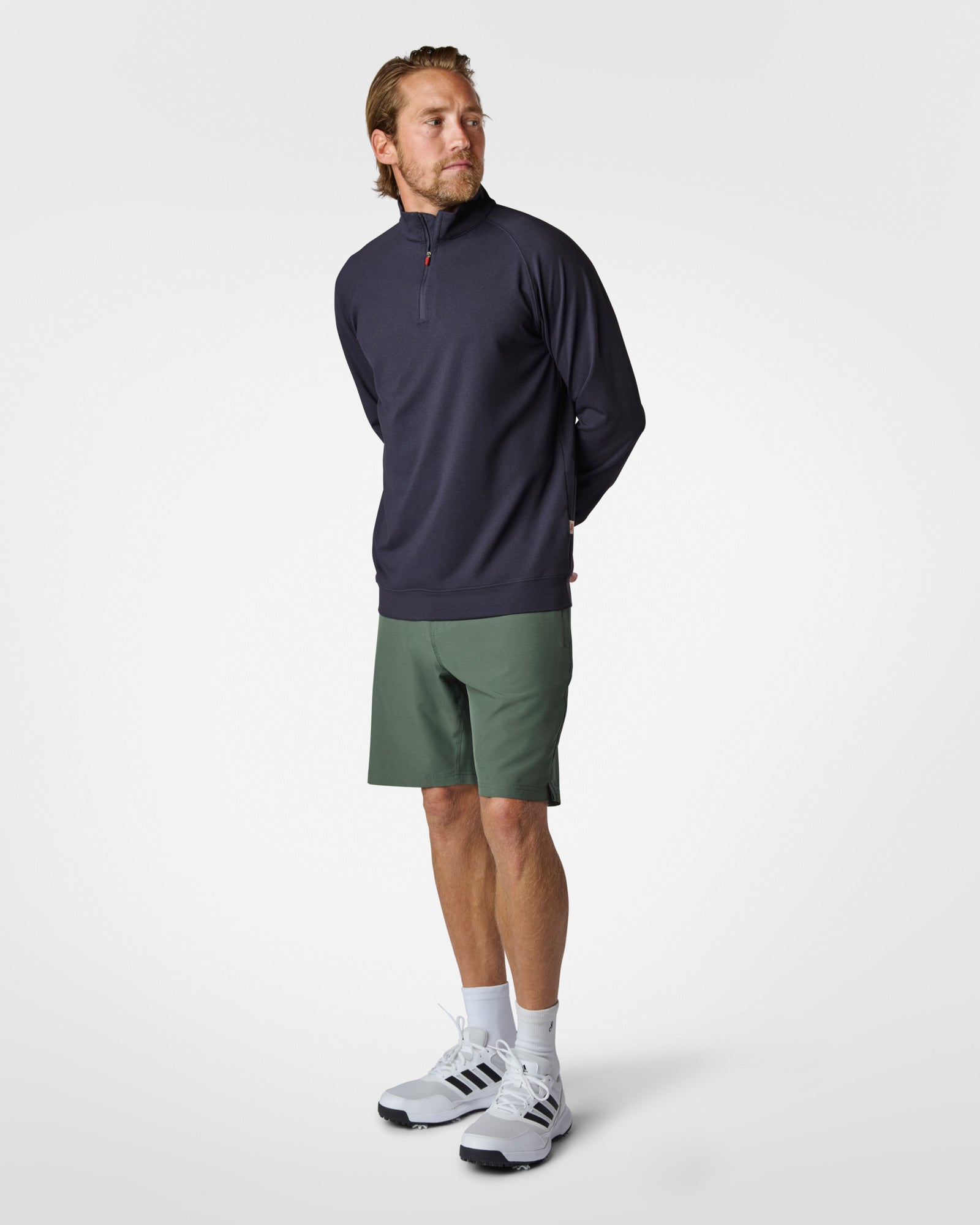 LuxeLoom LS Quarter Zip Navy Sweaters The Sauce Basics