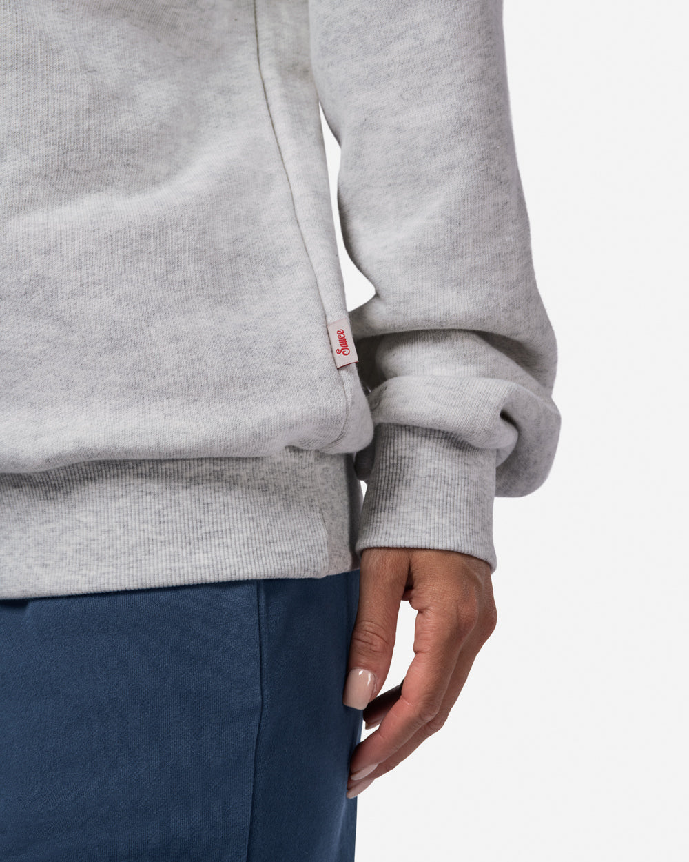 Aspen Heavy Crew Sweater White Heather Crewnecks The Sauce Basics