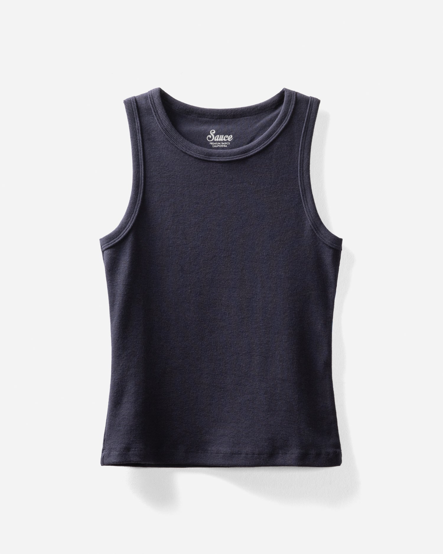 Holly Rib Contour Tank Navy Tanks The Sauce Basics