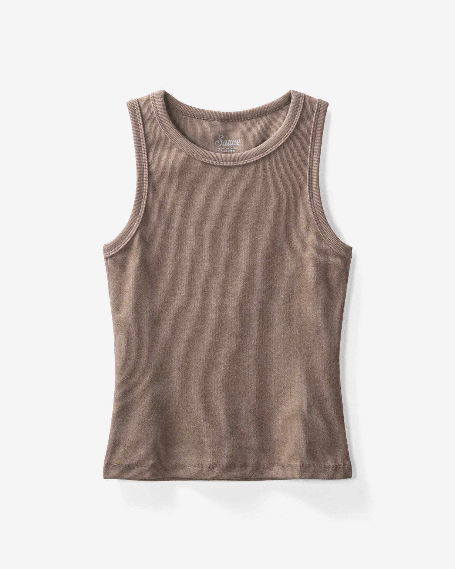 Holly Rib Contour Tank Taupe Tanks The Sauce Basics