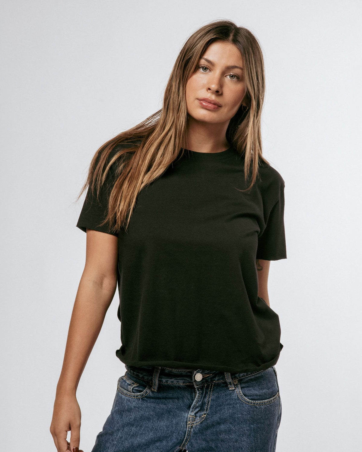 Ella Crop Tee Black