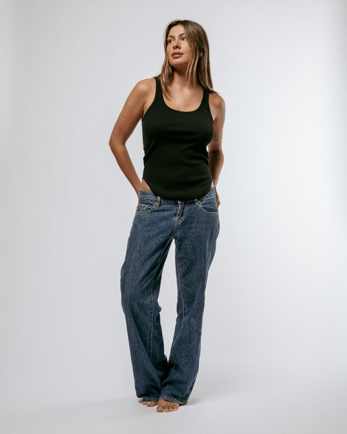 Lucy Scoop Tank Black