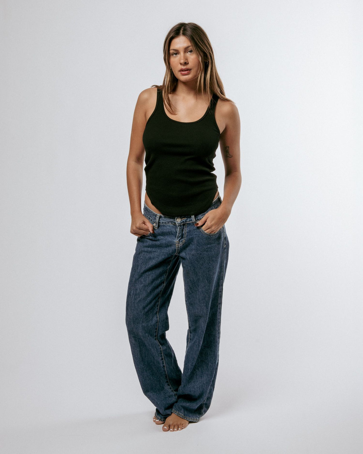 Lucy Scoop Tank Black