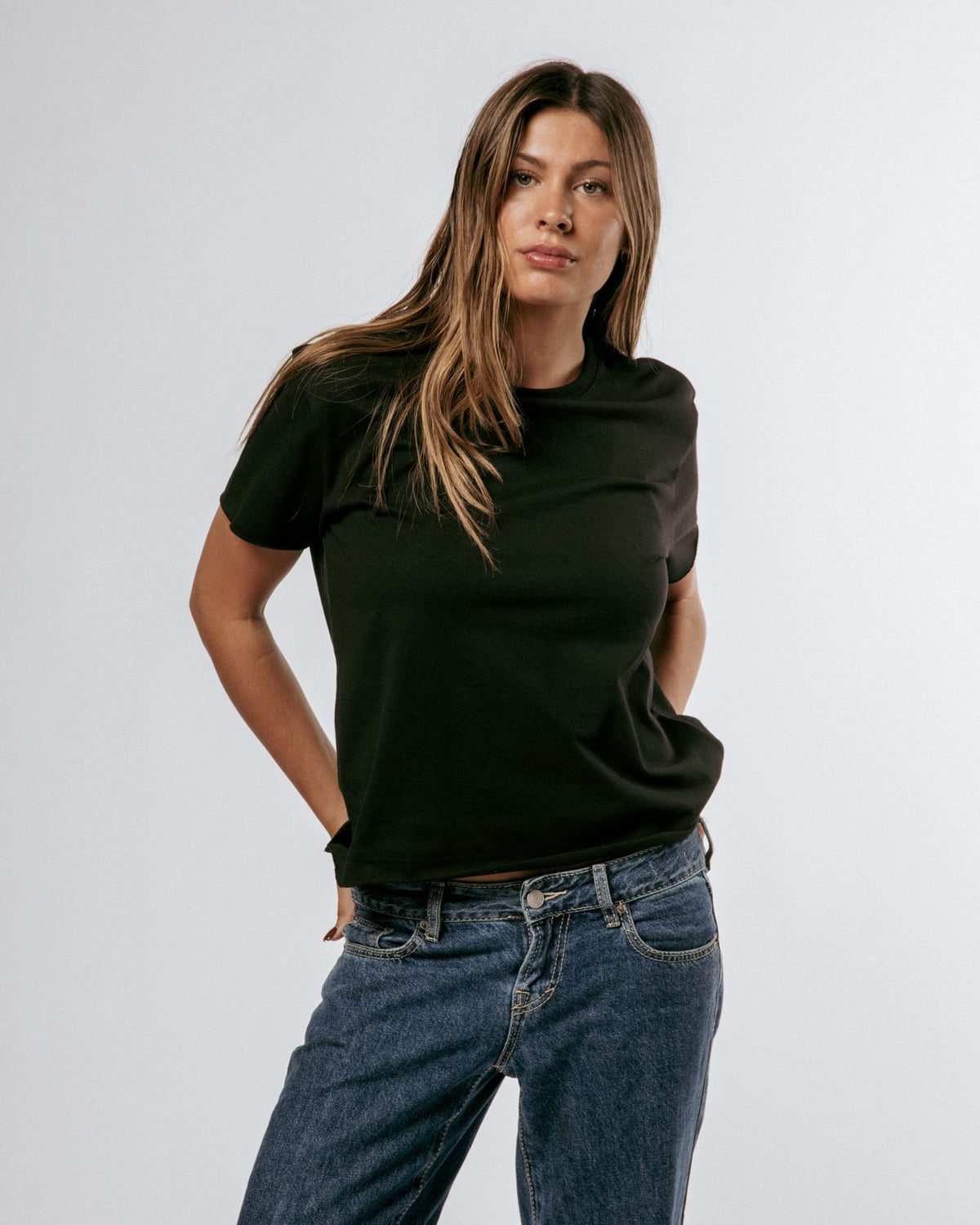 Ella Crop Tee Black