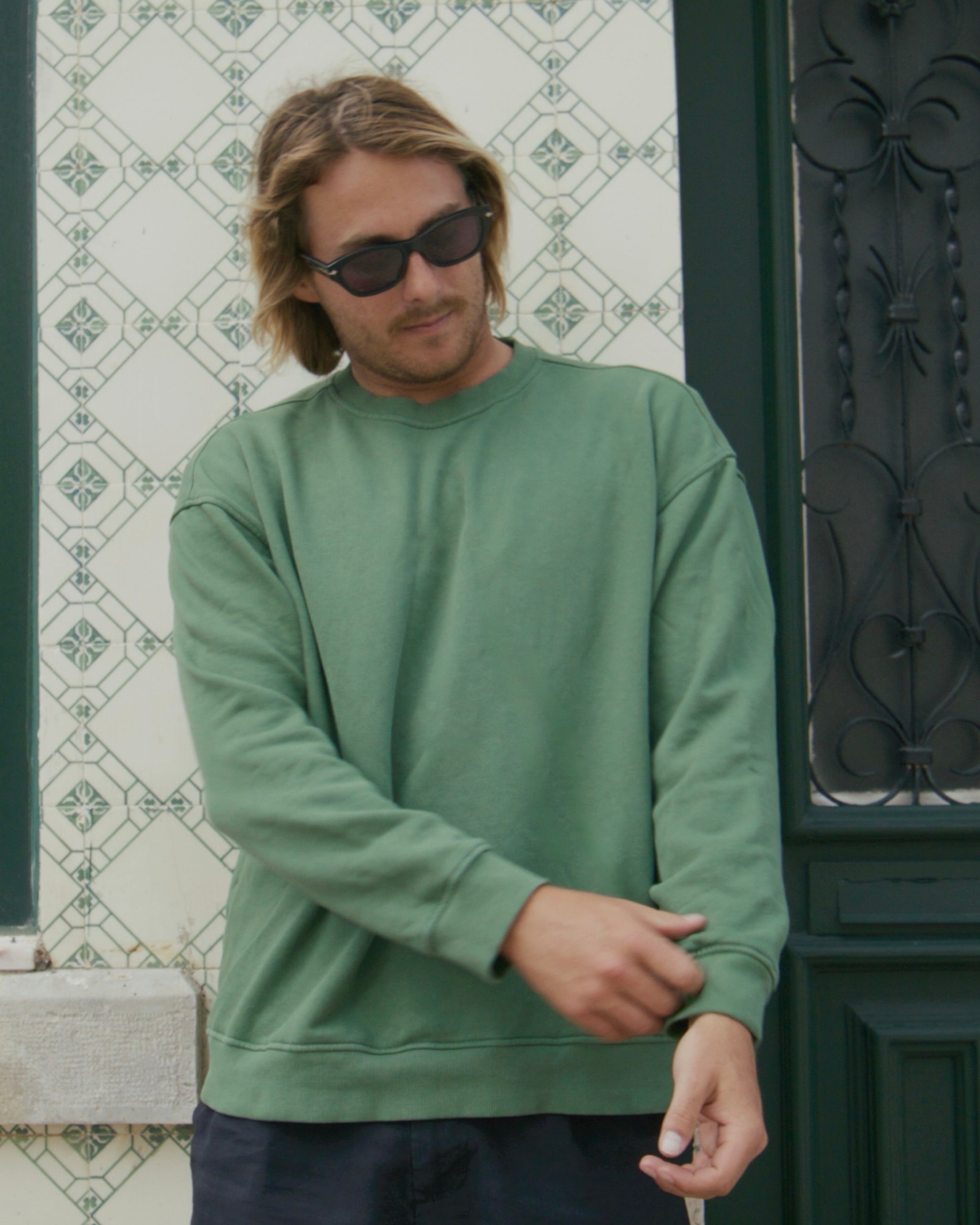 Chilli Unisex Crew Sweater Leaf Green