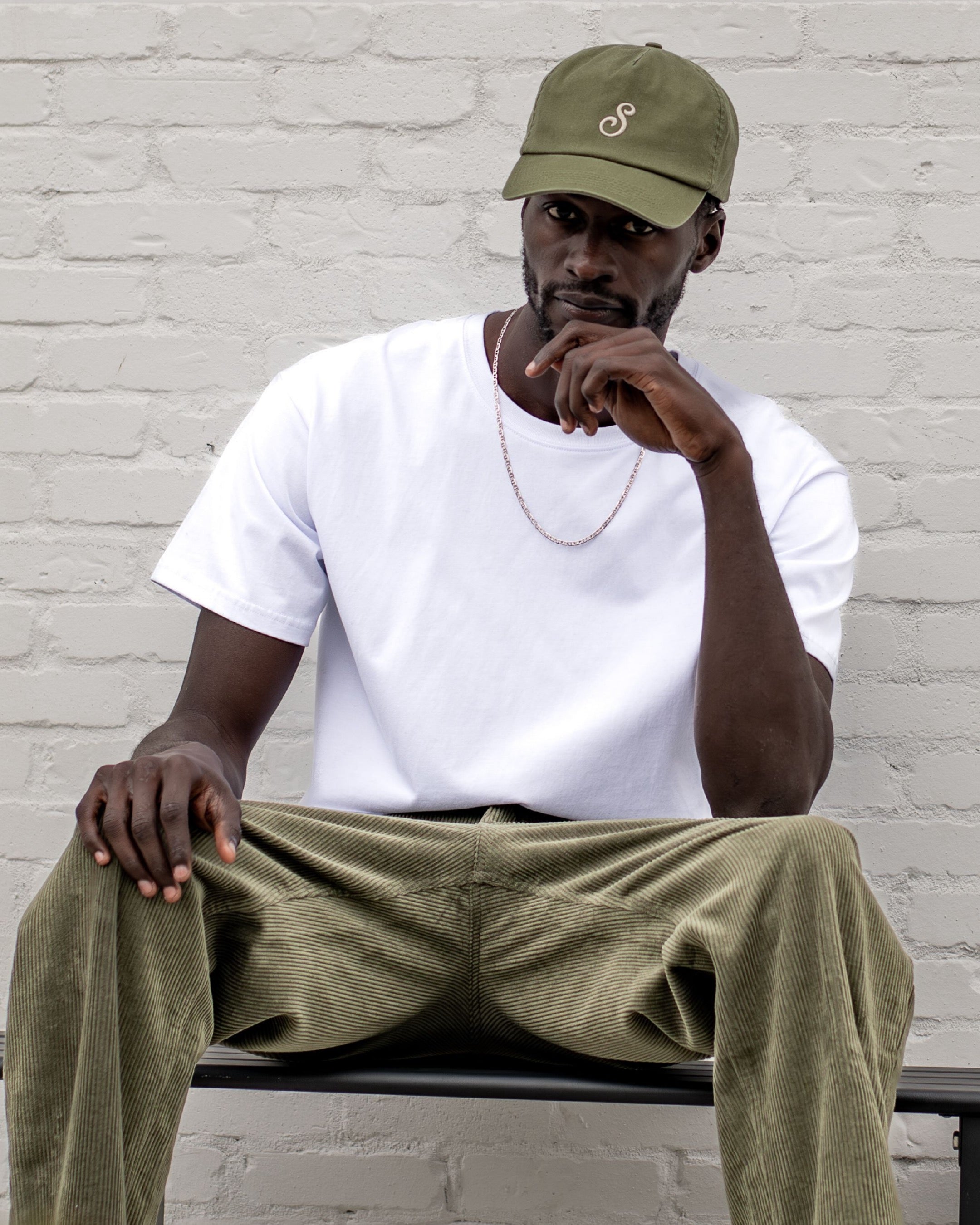 S Logo 5 Panel Cap Olive