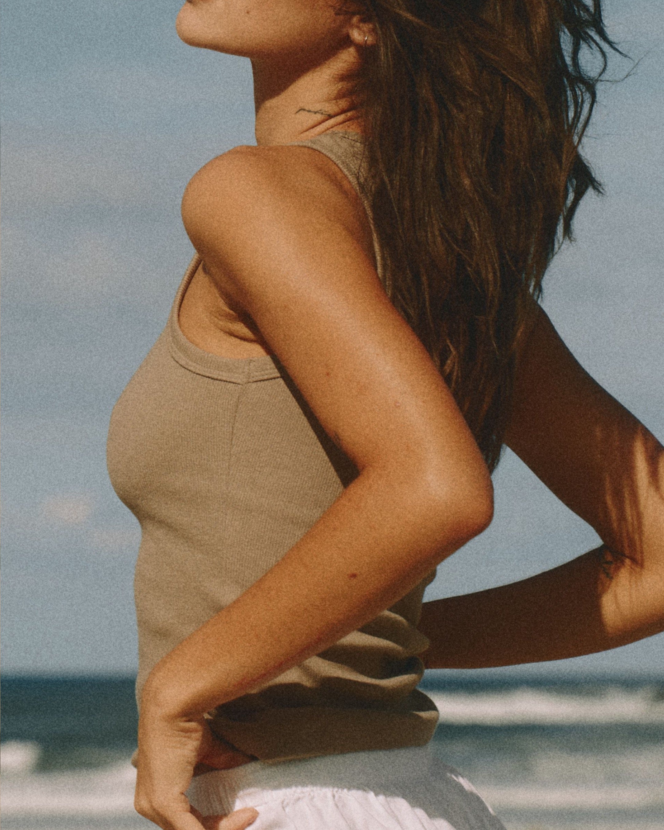 Rib Contour Tank Taupe