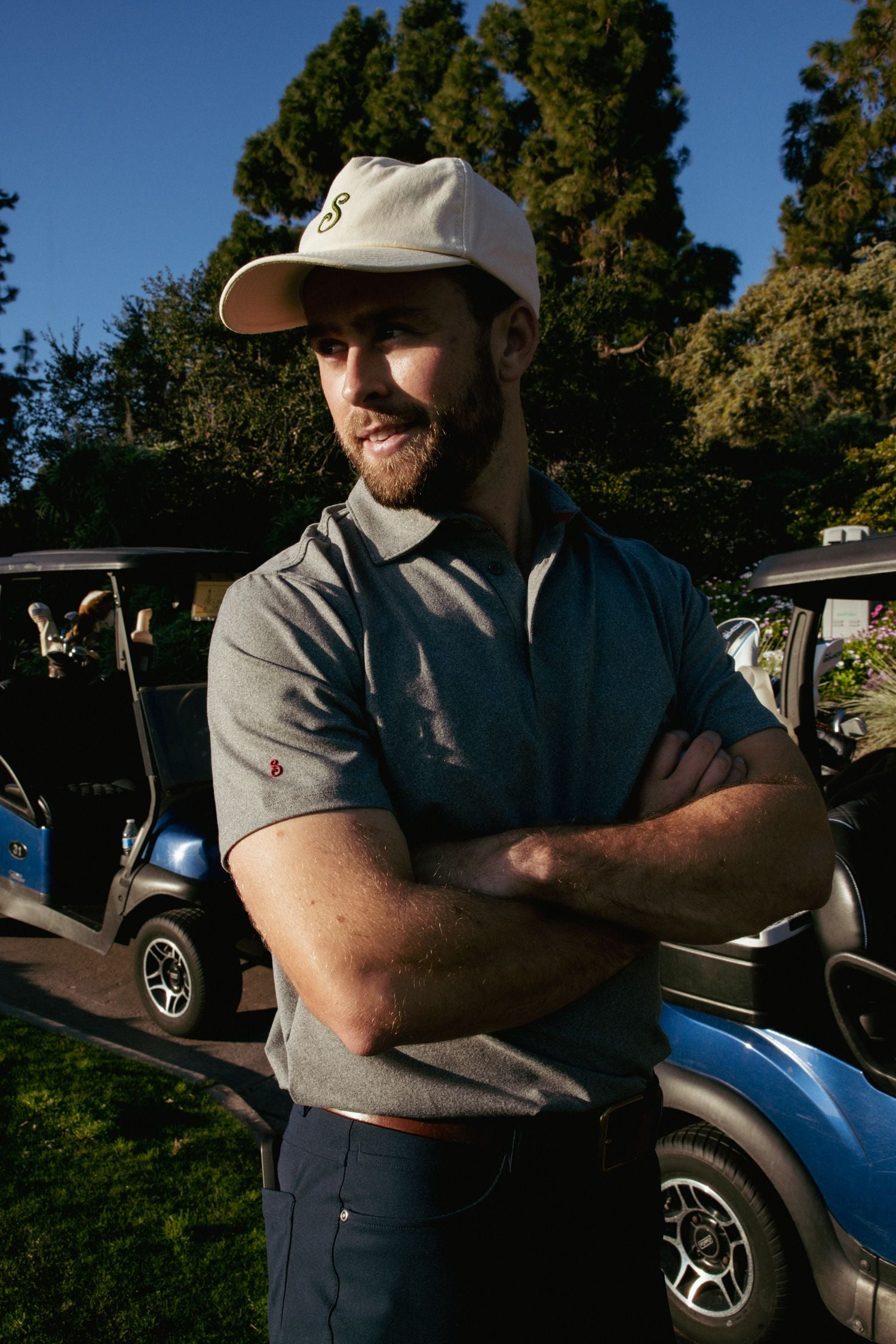 Luxeloom Performance Polo Heather Grey