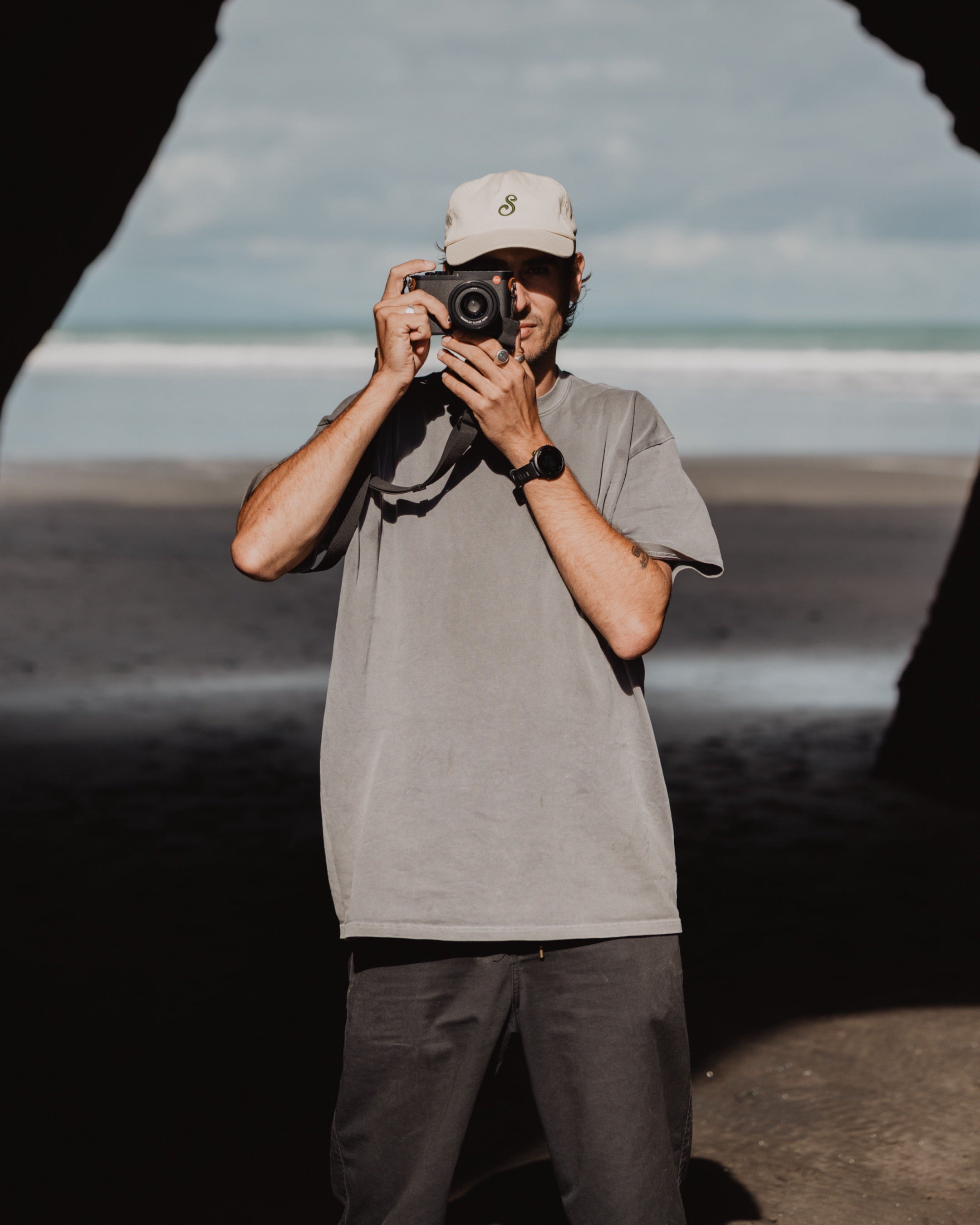 S Logo 5 Panel Cap Khaki