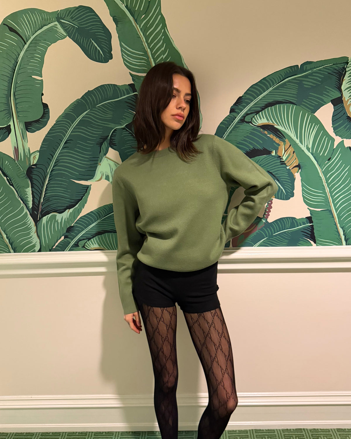 Womens Links Premium Knit Pullover Olive