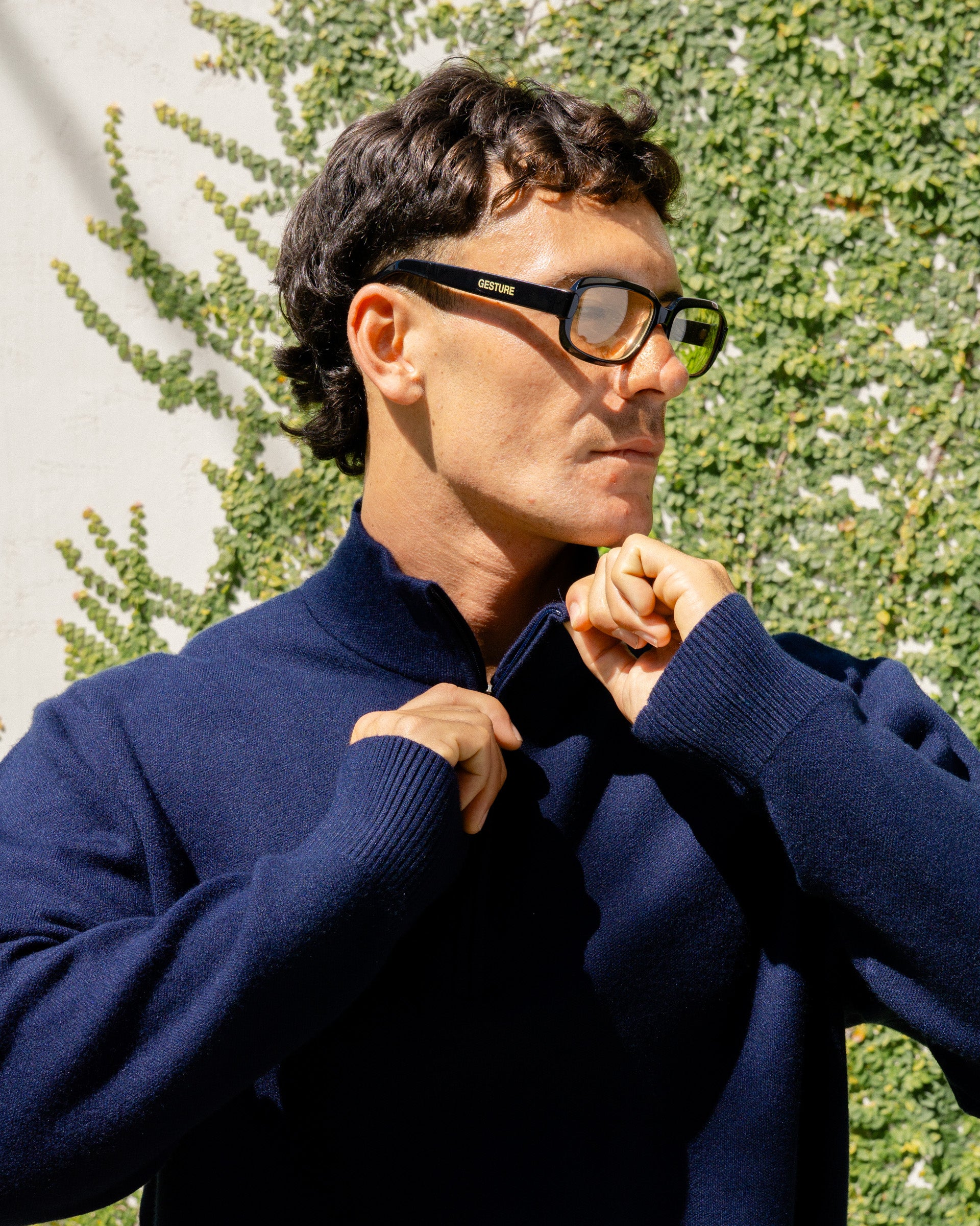 Links Premium Knit Quarter Zip Navy