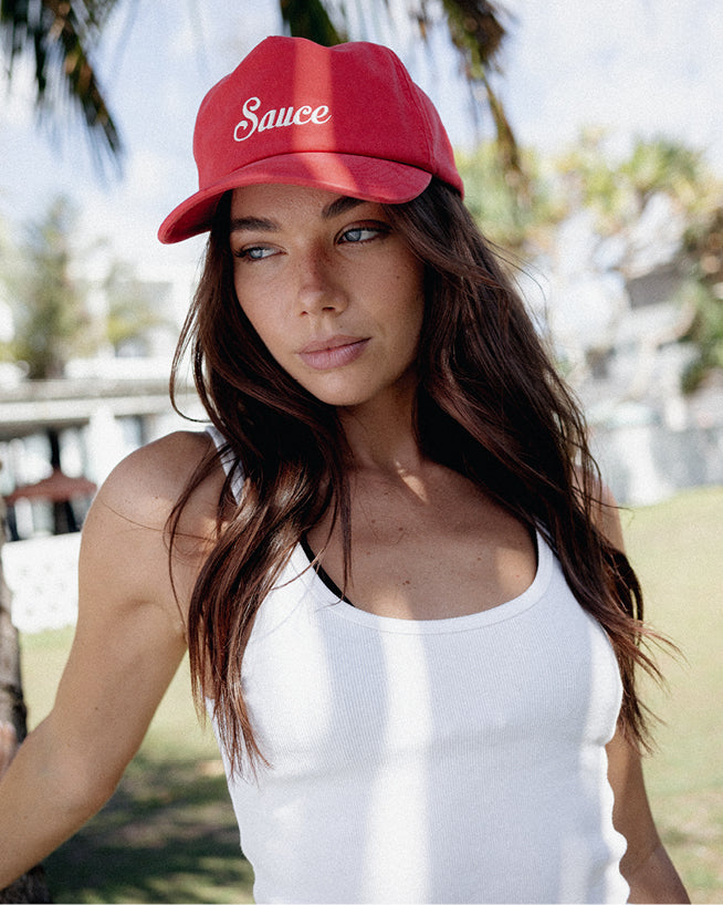 Saucey Dad Cap Washed Red