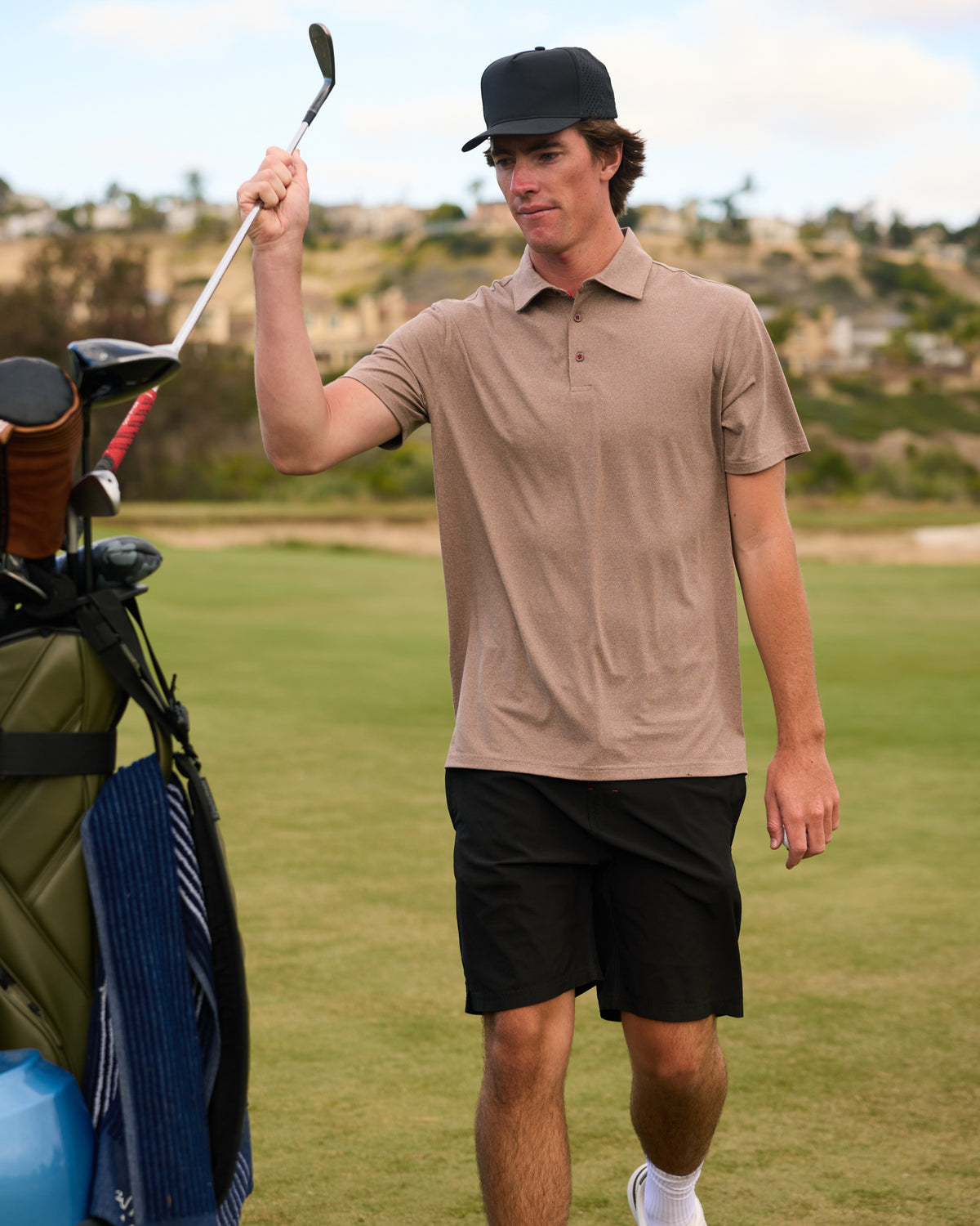 Luxeloom Performance Polo Caramel