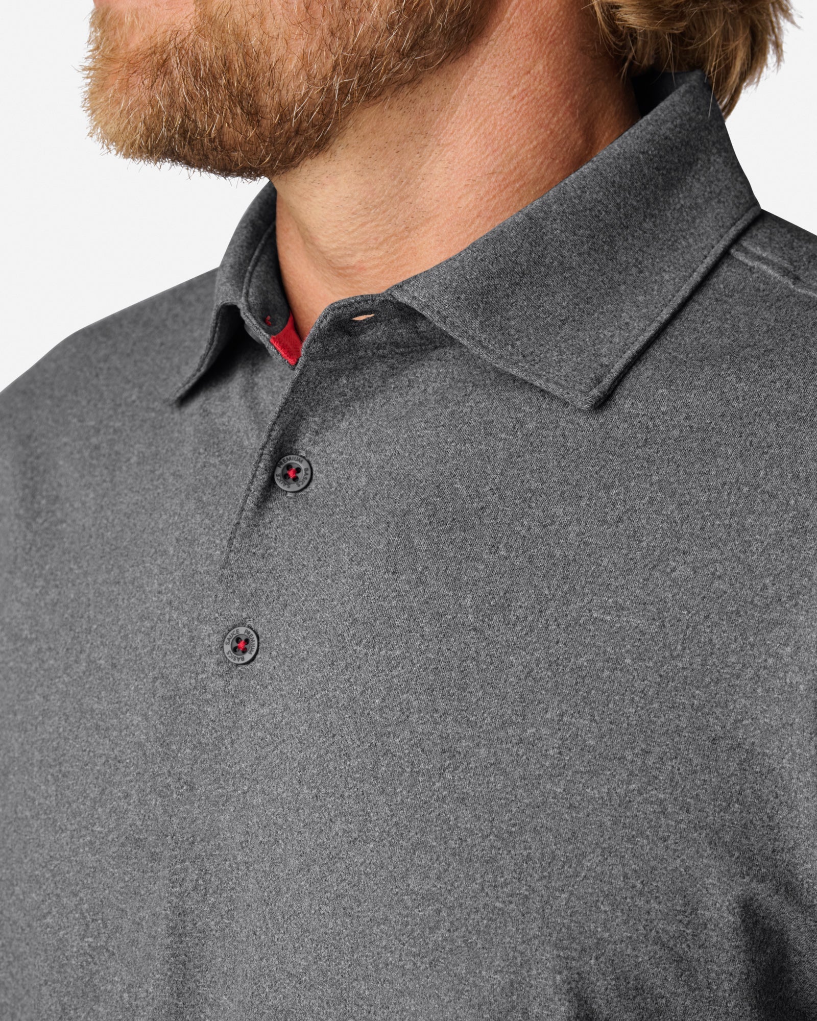 Luxeloom SS Performance Polo Shirt Heather Grey Polos The Sauce Basics