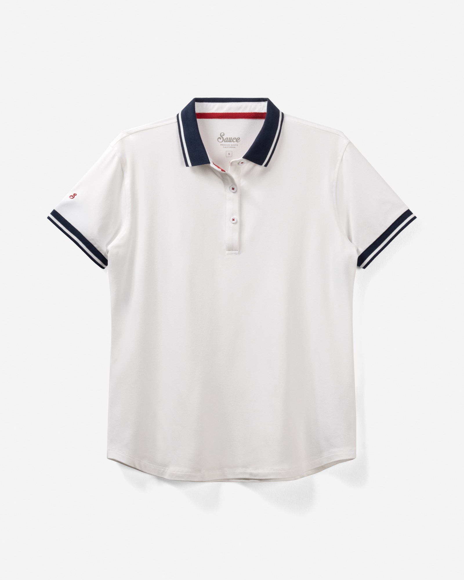 Womens Performance Polo White Polos The Sauce Basics
