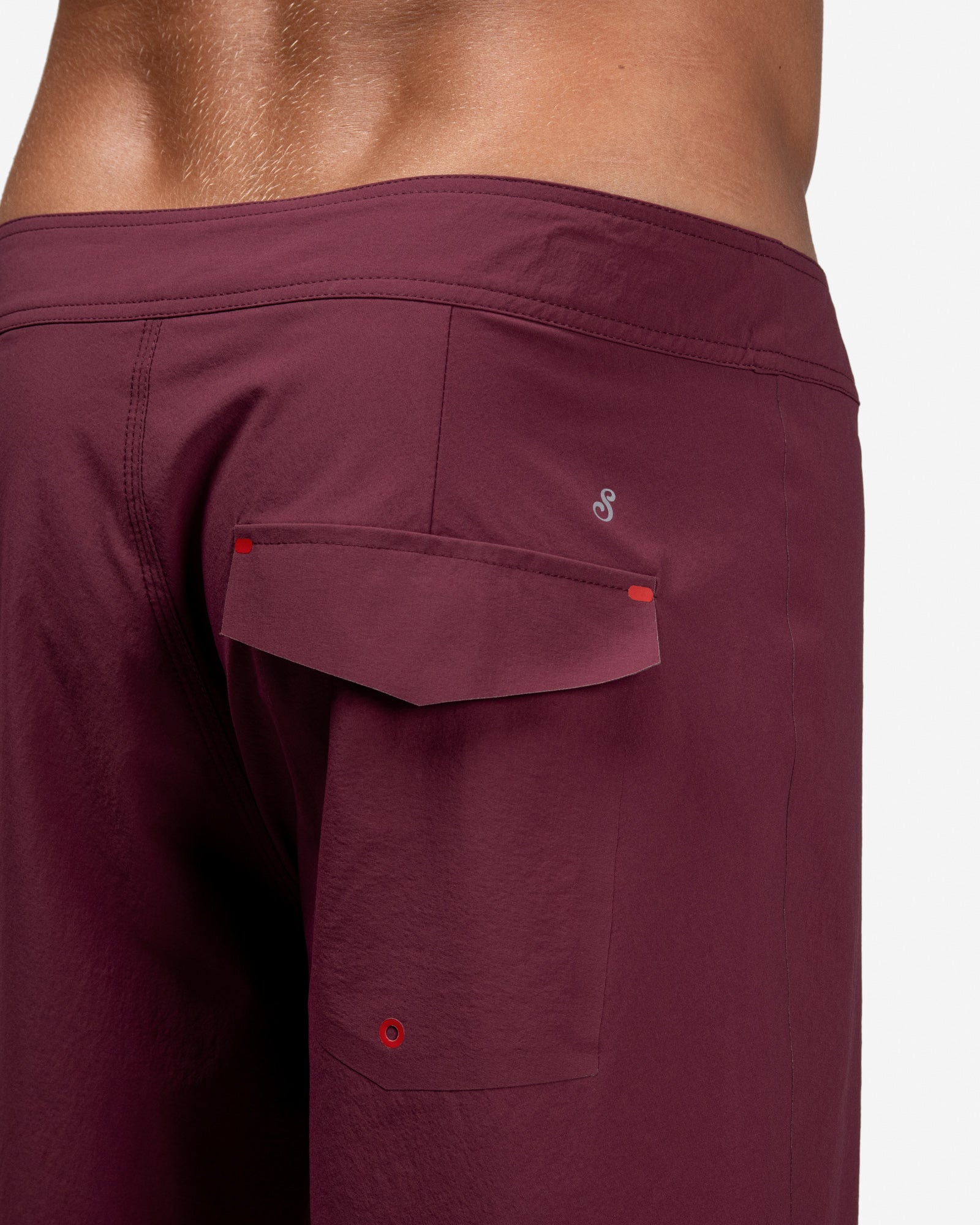 Shore Premium Surf Trunk Maroon Trunks The Sauce Basics