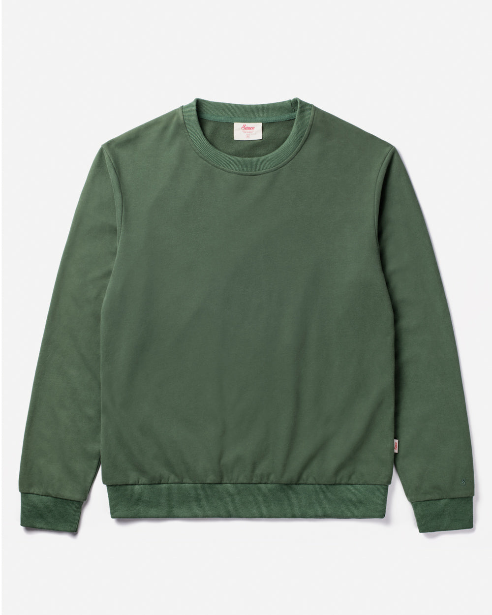 Green sweatshirt on a light gray background