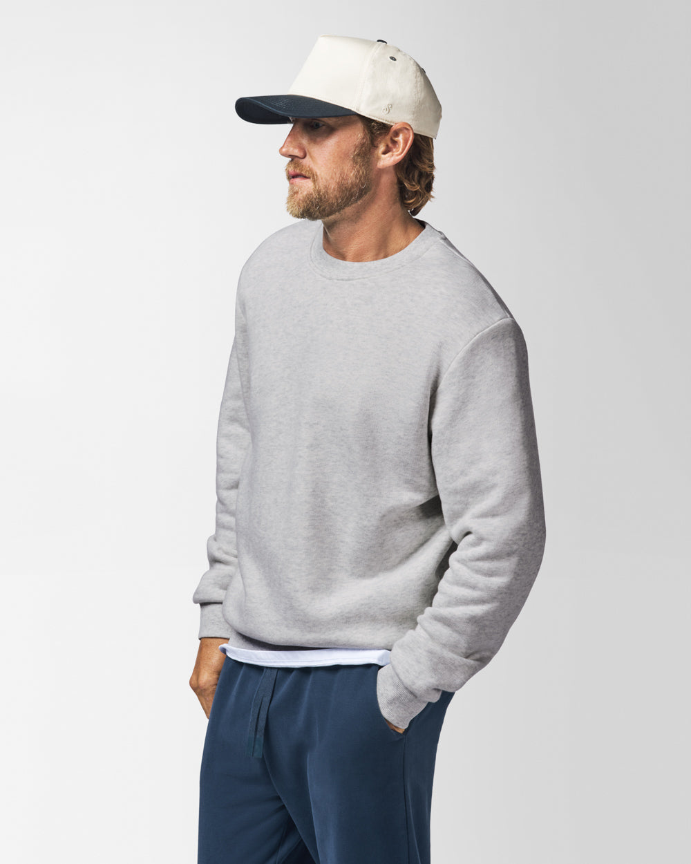 Aspen Heavy Unisex Crew Sweater White Heather