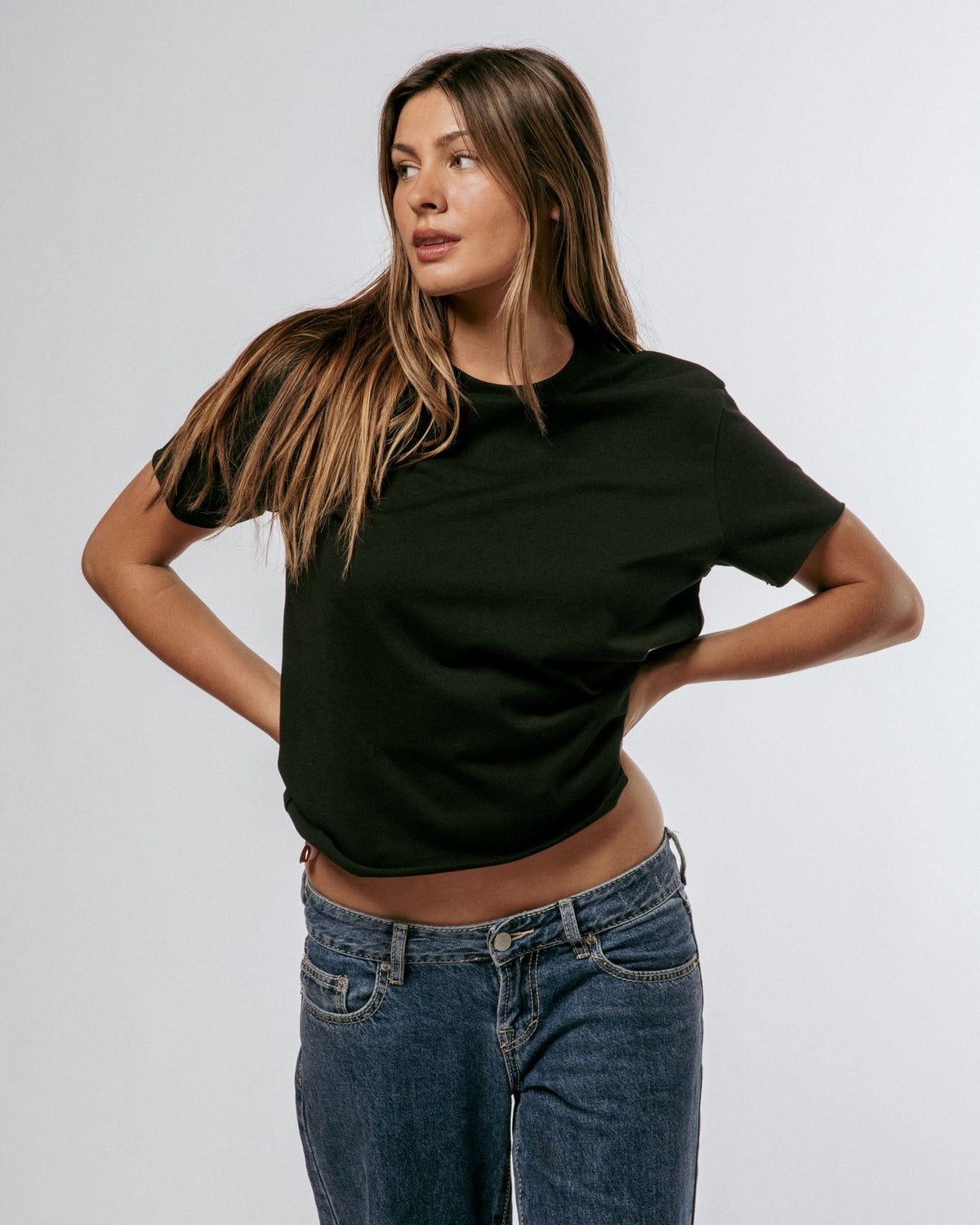 Ella Crop Tee Black