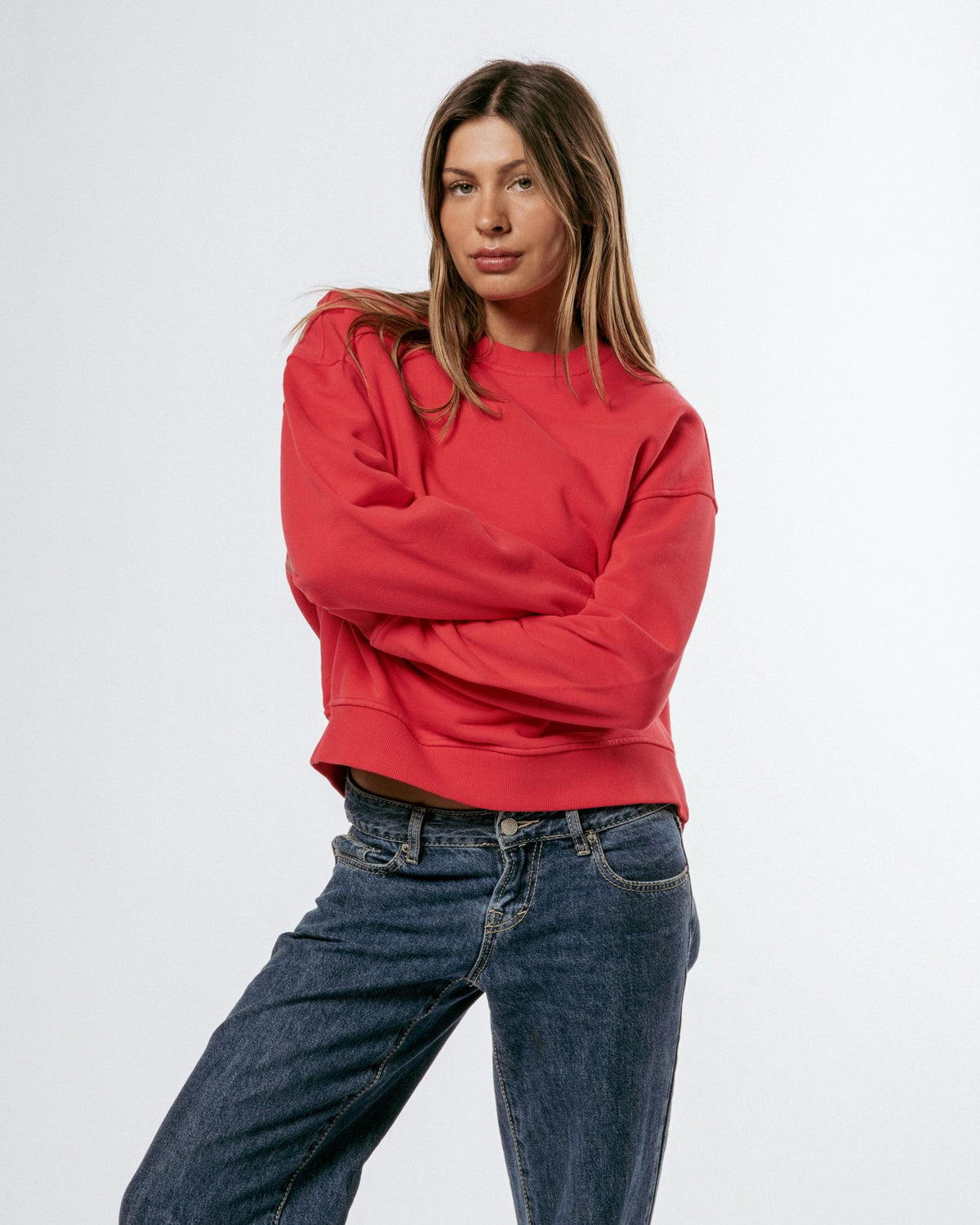 Chilli Unisex Crew Sweater Washed Red