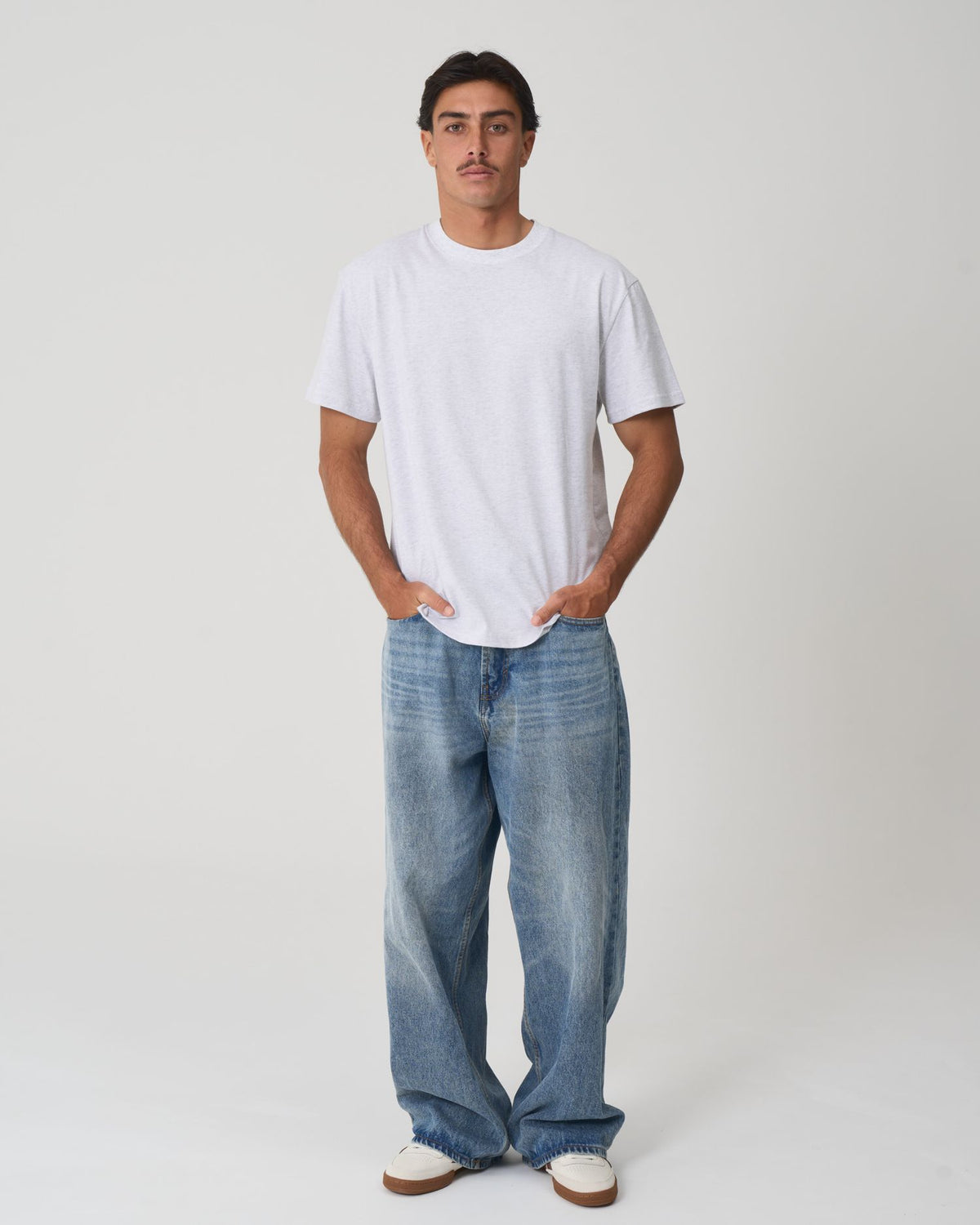 Miami Relaxed Unisex Tee Heather White