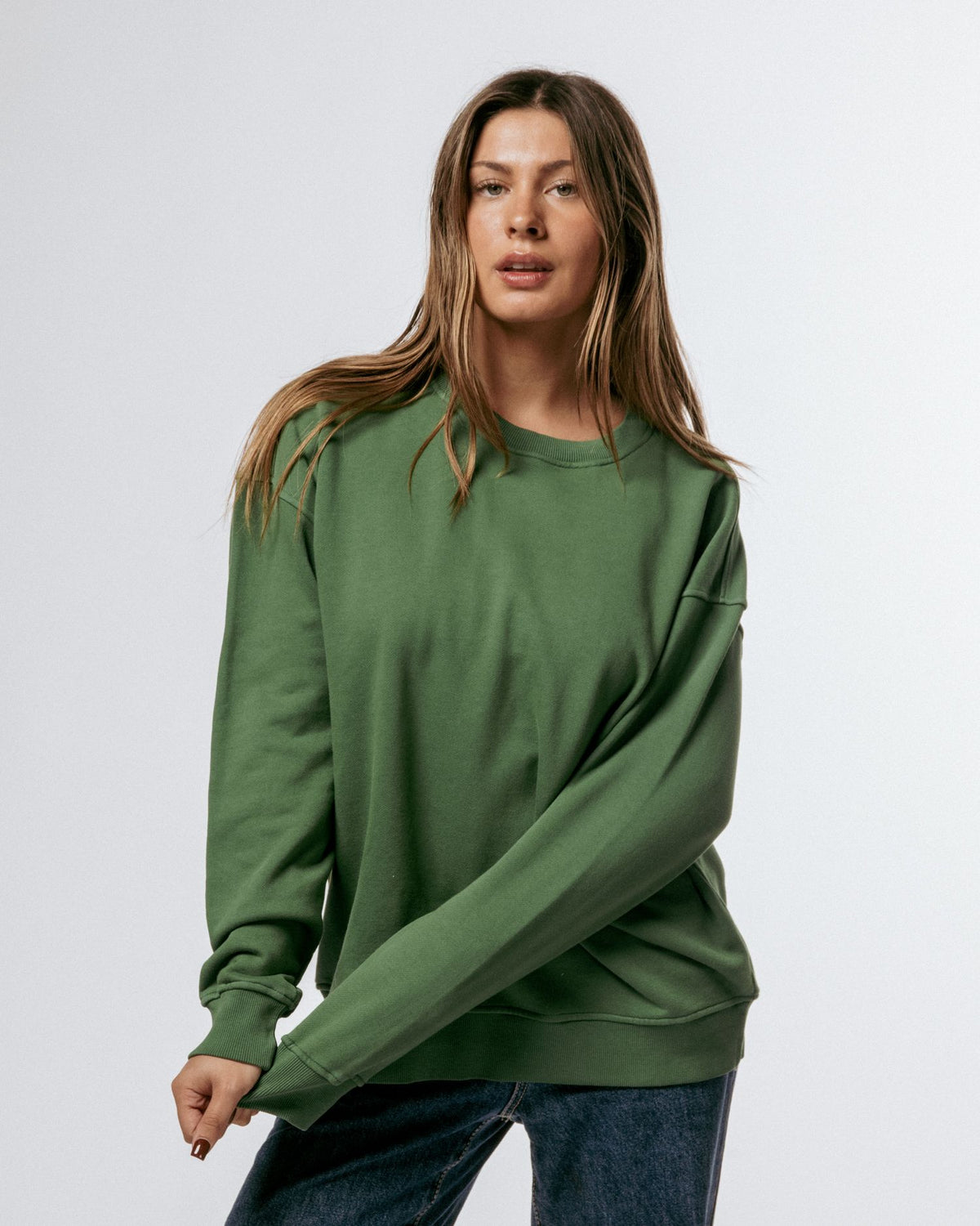 Chilli Unisex Crew Sweater Leaf Green
